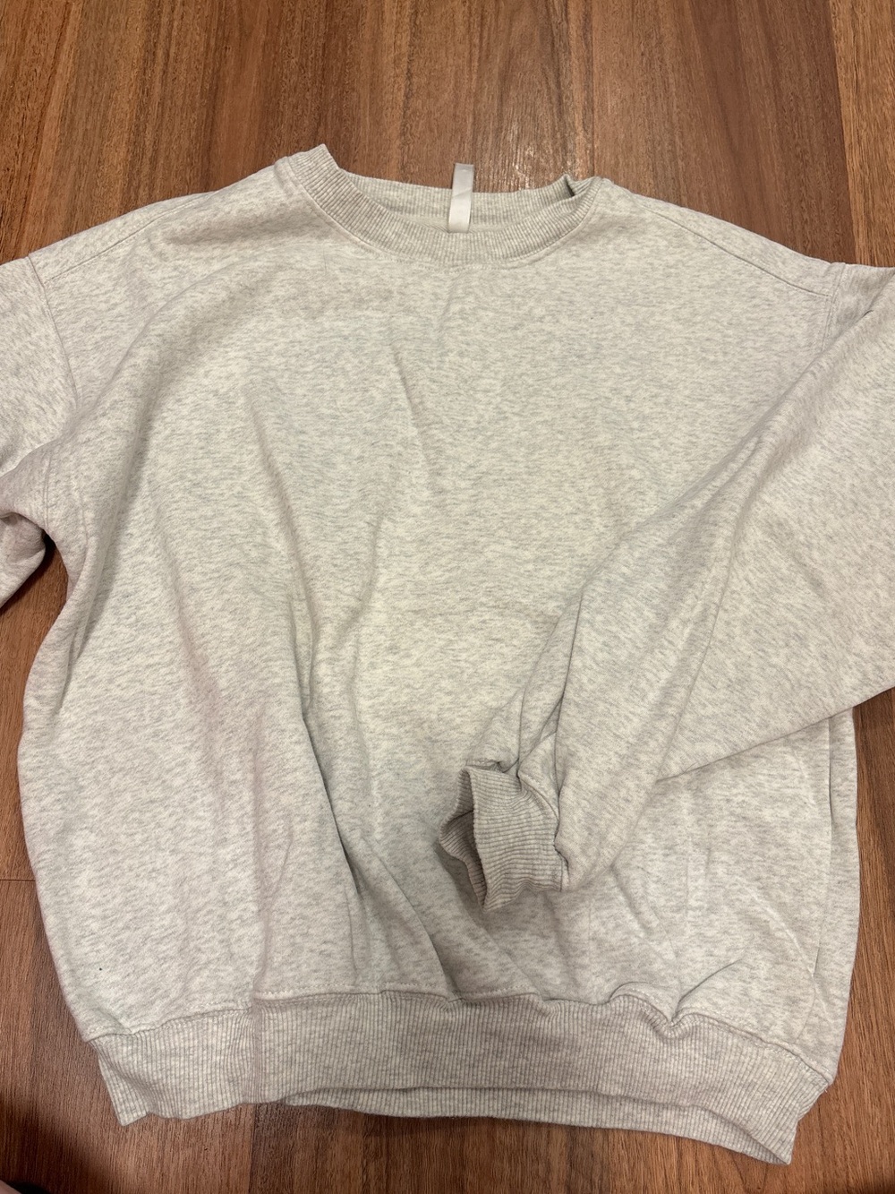 Fabletics Heathered Light Gray Crew Sweatshirt